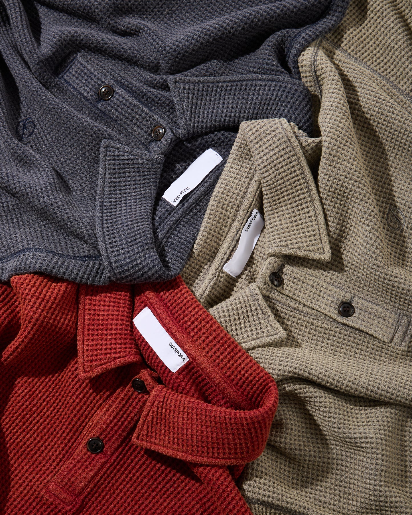 Waffle L/S Polo (Stone)