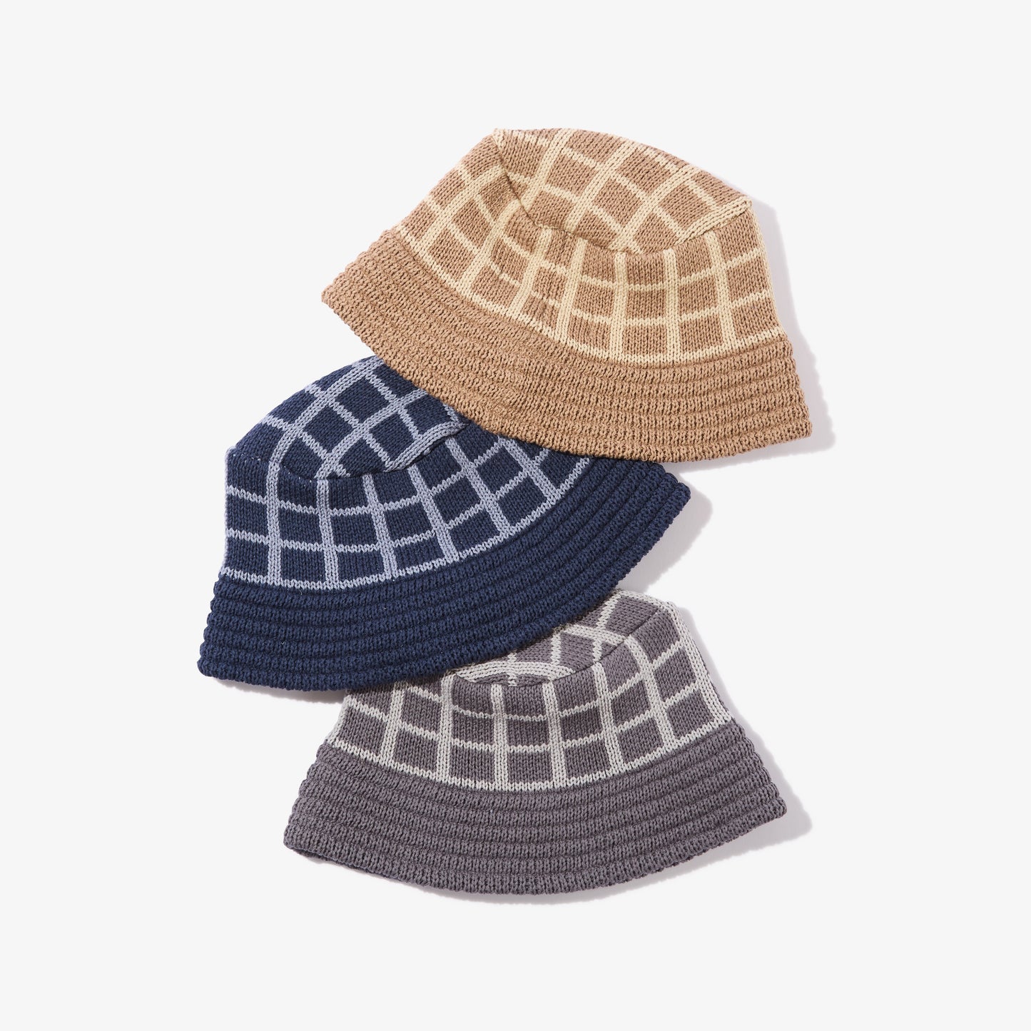 Grid Knit Bucket Hat (Charcoal)
