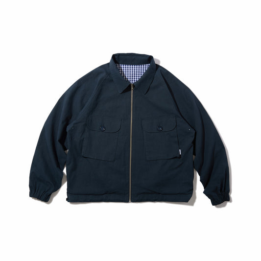 Utility Harrington Jacket (Navy & Gingham)