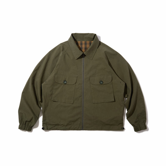 Utility Harrington Jacket (Olive & Plaid)