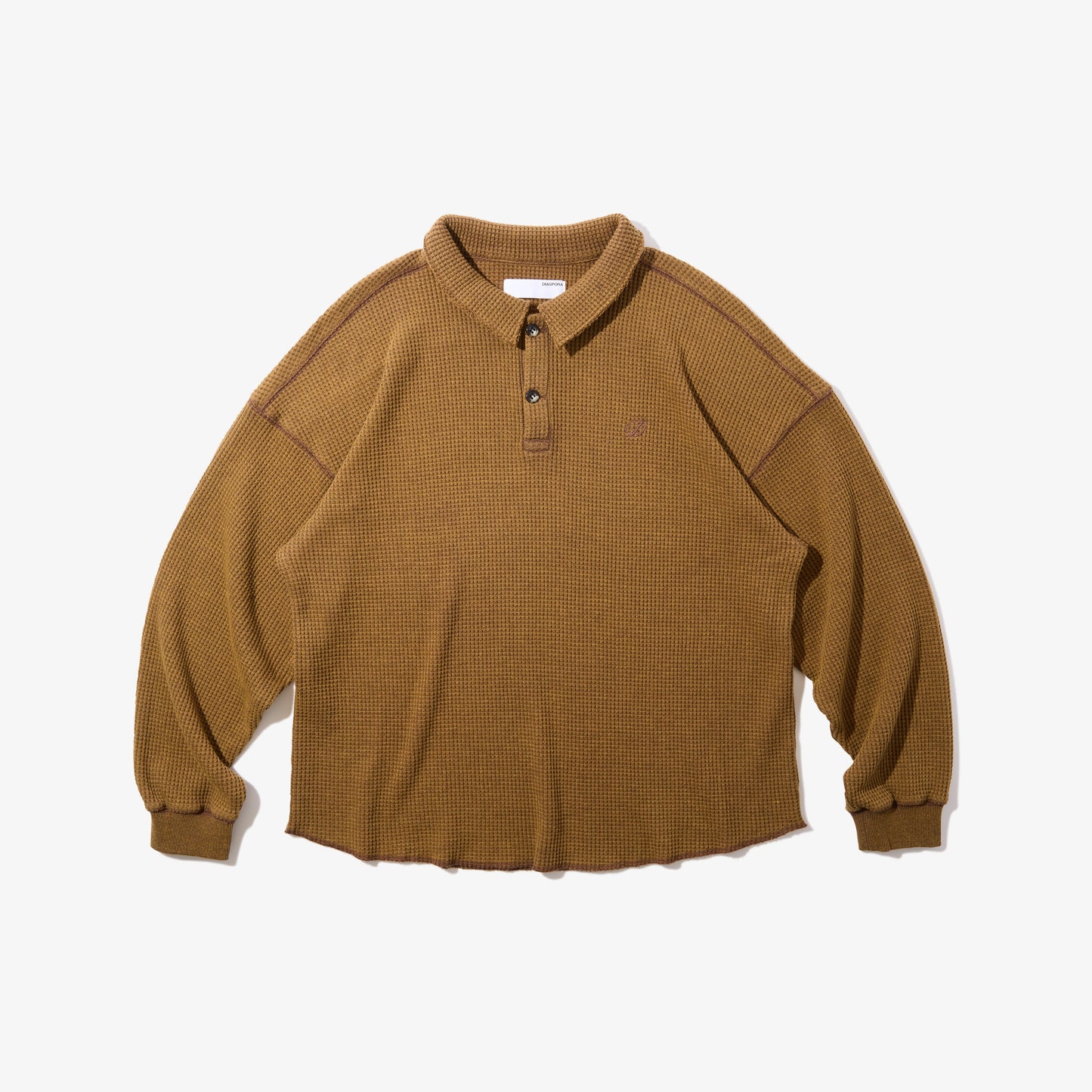 Waffle L/S Polo (Brown)
