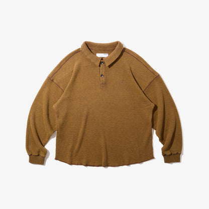 Waffle L/S Polo (Brown)