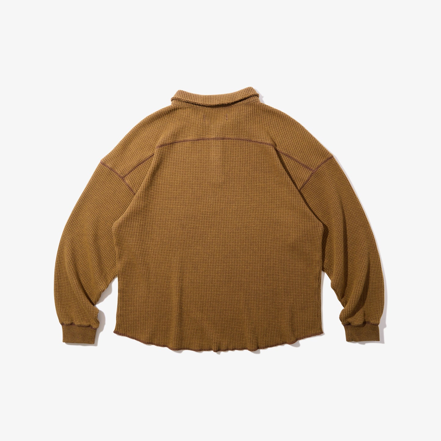 Waffle L/S Polo (Brown)