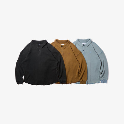 Waffle L/S Polo (Brown)