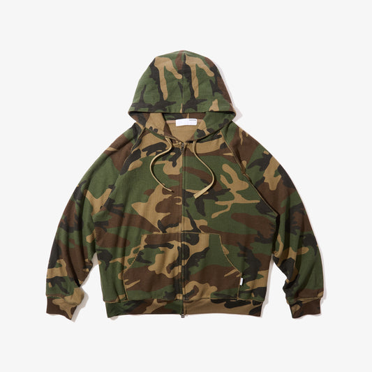 Dry Waffle Full Zip Hoodie (Woodland Camo)