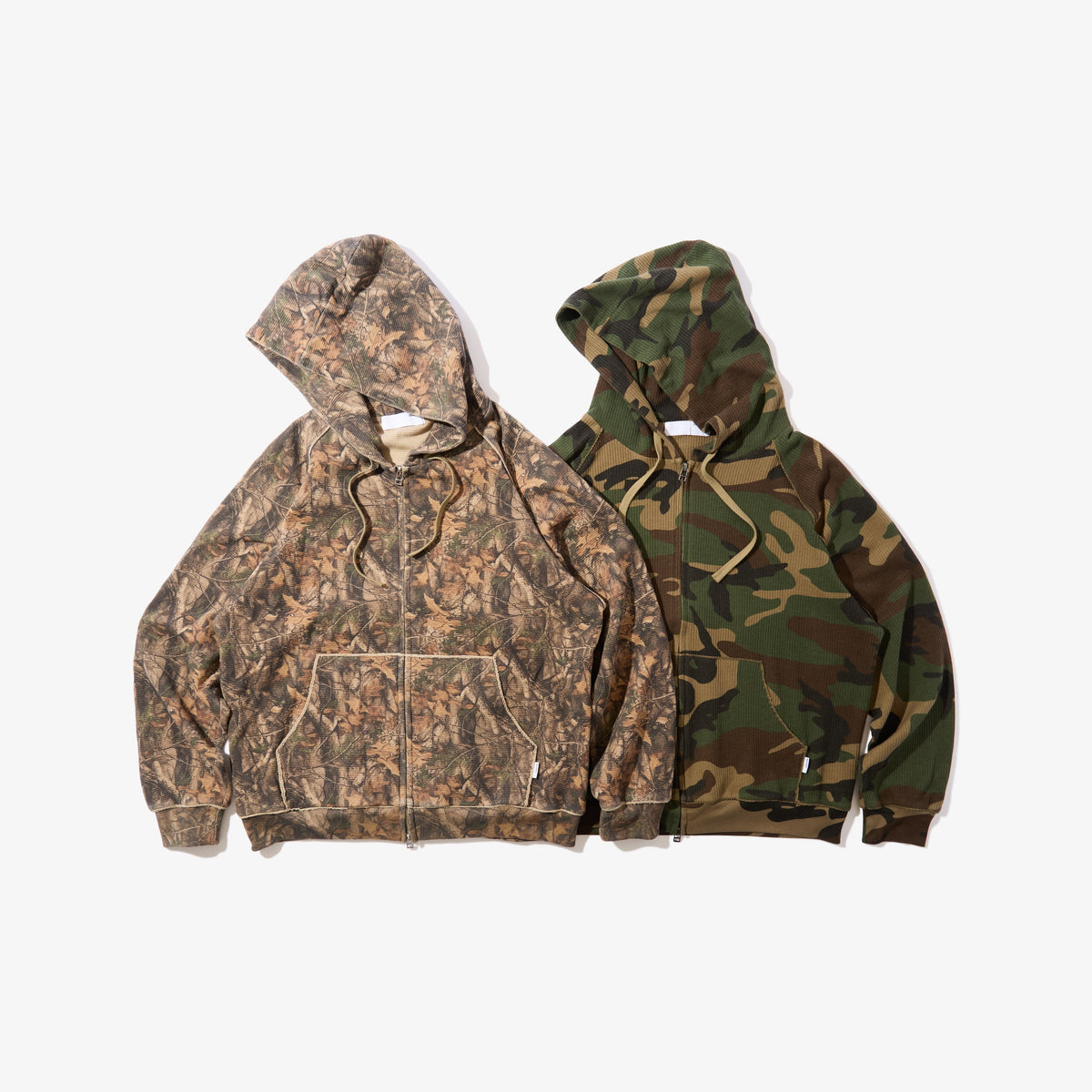 Dry Waffle Full Zip Hoodie (Woodland Camo)