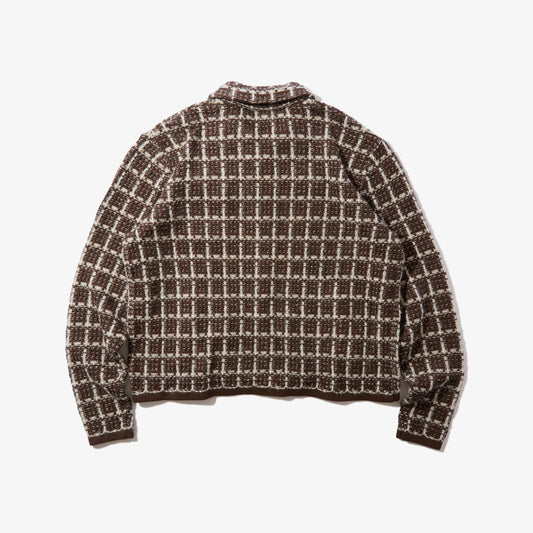Tweed Knit Jacket (Brown)