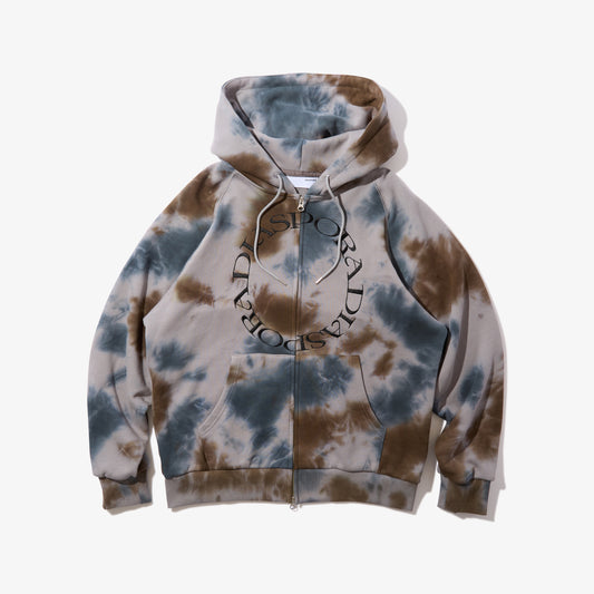 Dyed Full Zip Hooded Sweatshirt (Dark Camo)