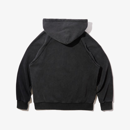 Dyed Full Zip Hooded Sweatshirt (Black)