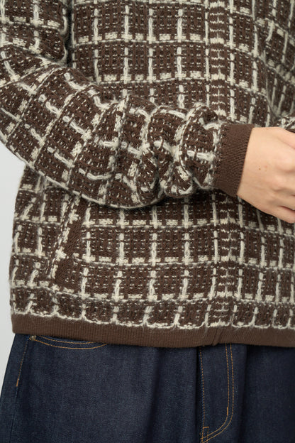 Tweed Knit Jacket (Brown)
