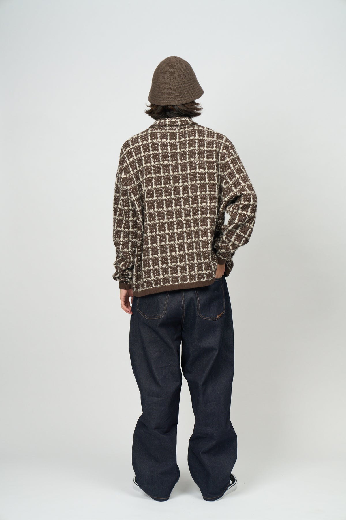 Tweed Knit Jacket (Brown)