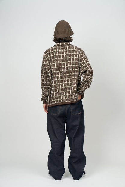 Tweed Knit Jacket (Brown)