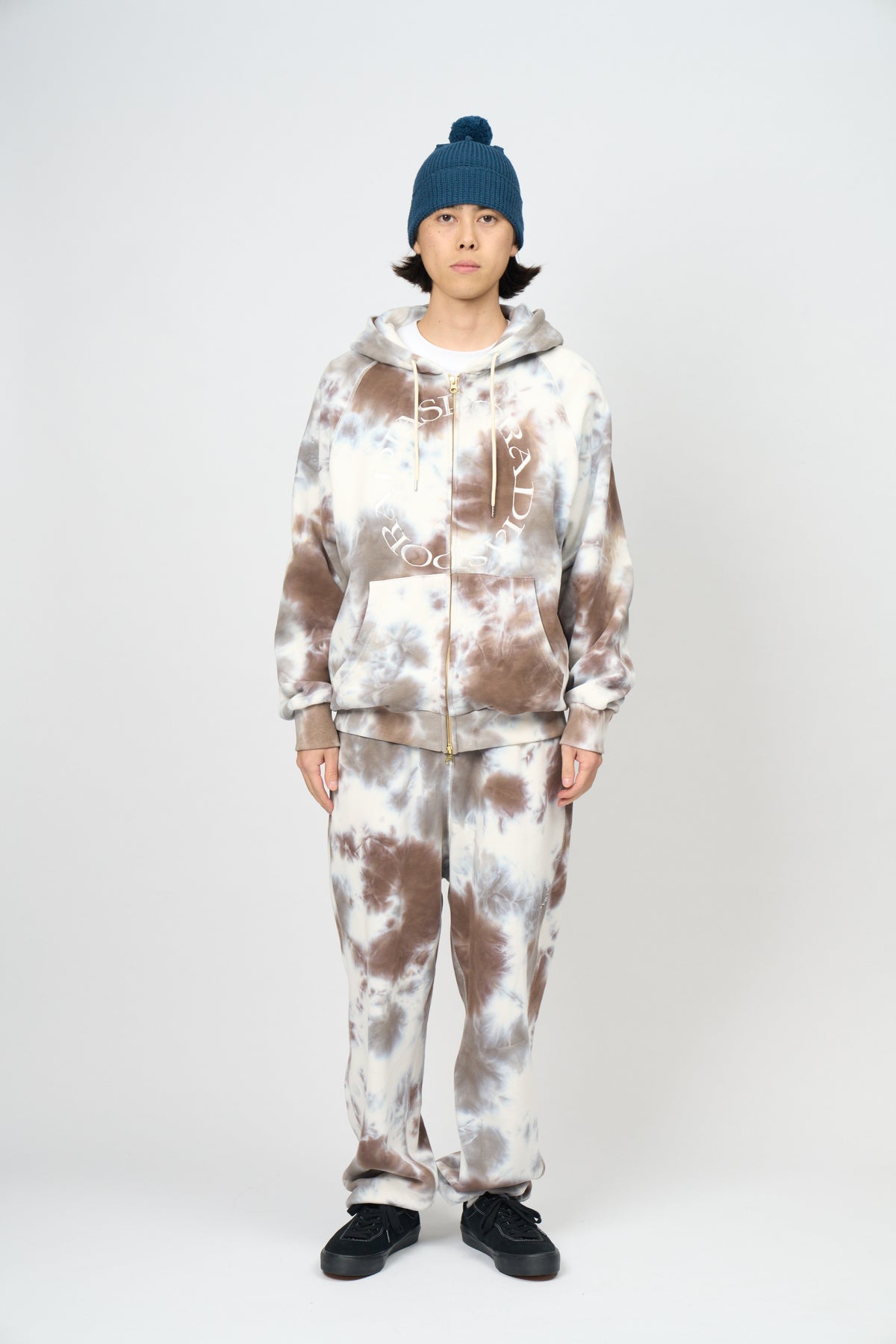 Dyed Full Zip Hooded Sweatshirt (Dark Camo)