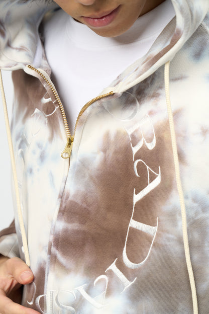 Dyed Full Zip Hooded Sweatshirt (Dark Camo)