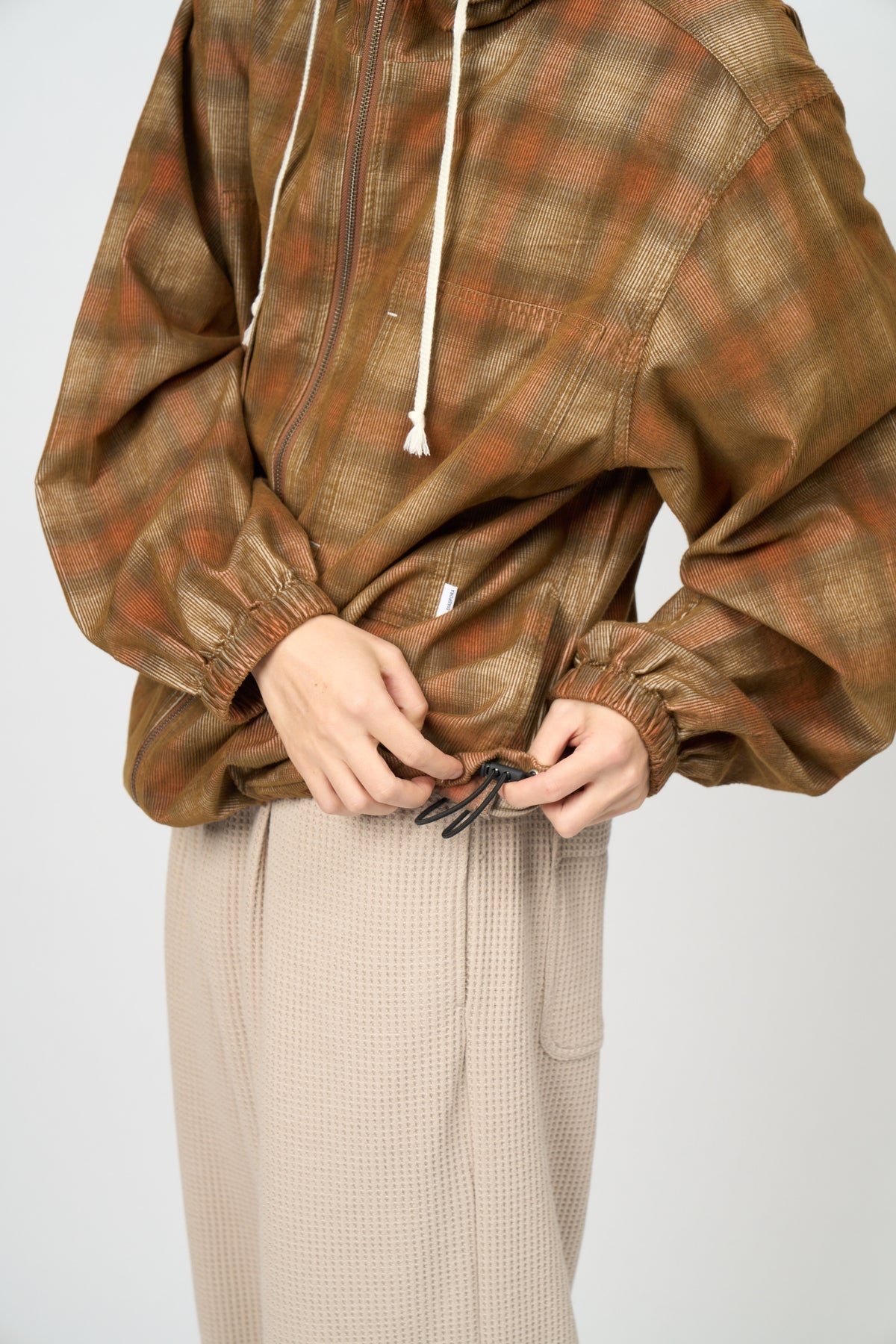 Hooded Corduroy Shirt (Brown)