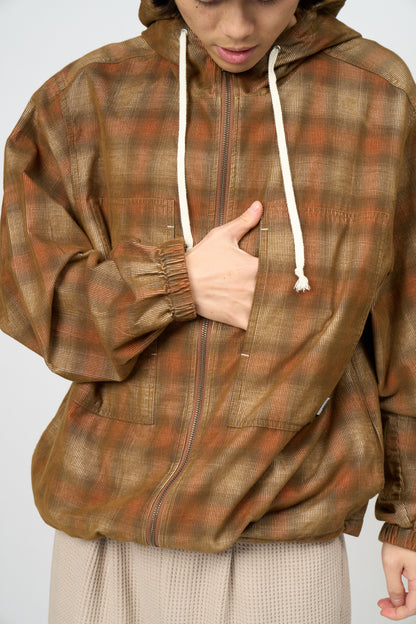 Hooded Corduroy Shirt (Brown)