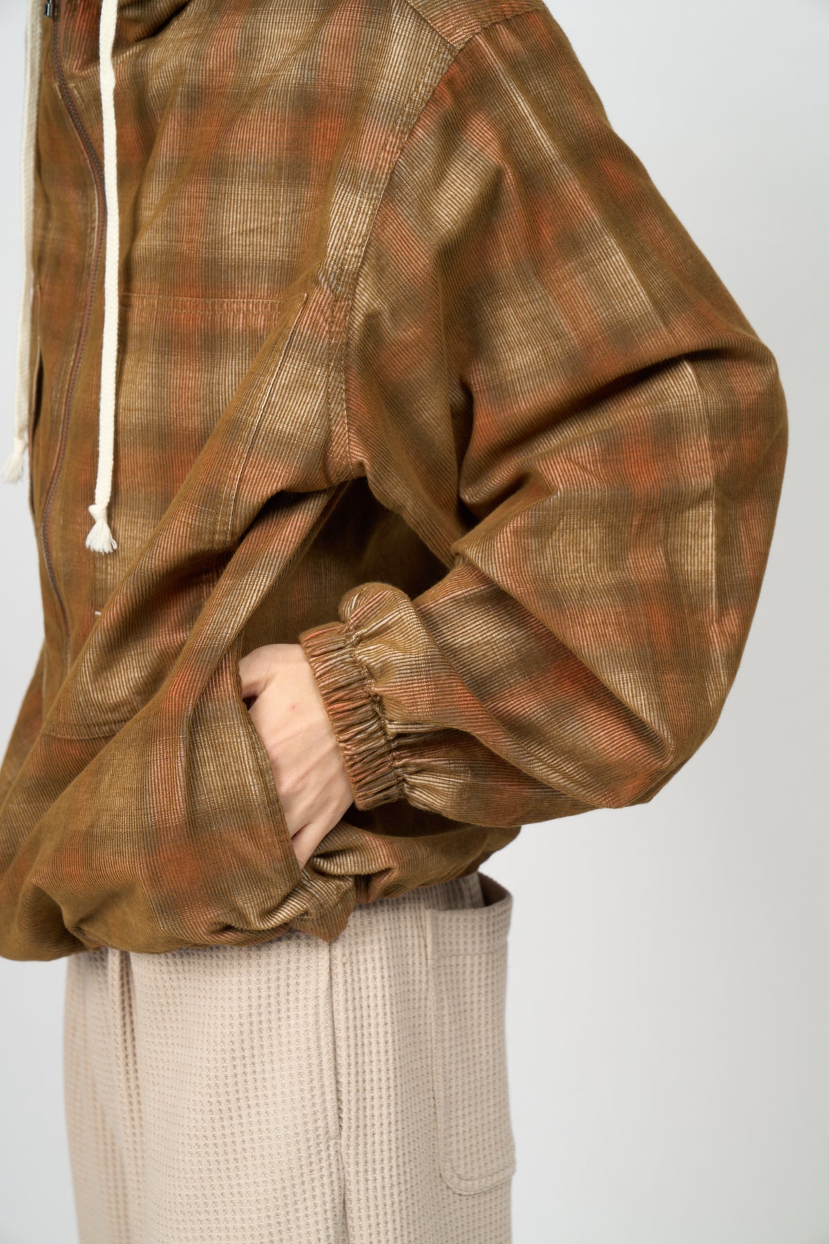 Hooded Corduroy Shirt (Brown)