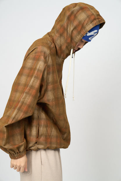 Hooded Corduroy Shirt (Brown)