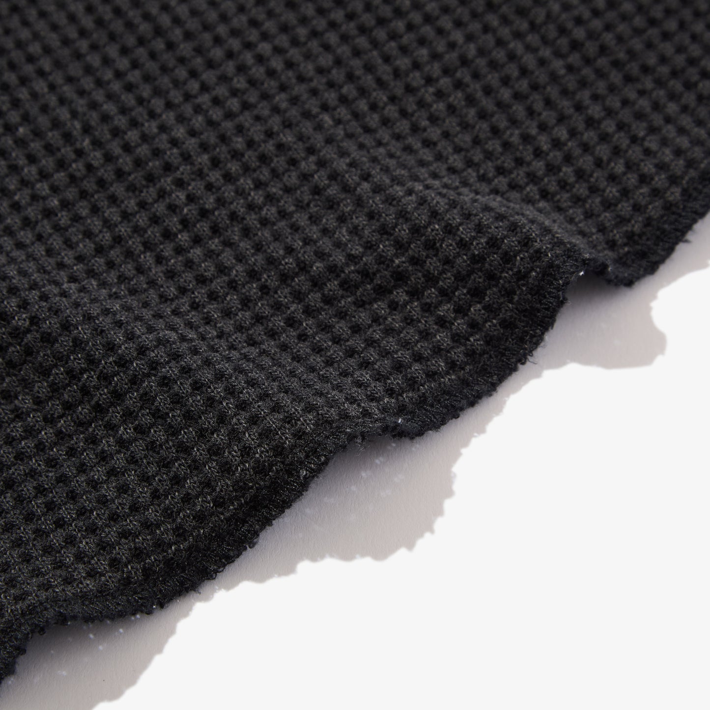 Waffle L/S Polo (Black)