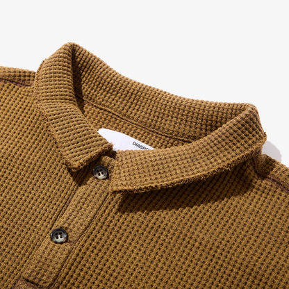 Waffle L/S Polo (Brown)