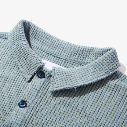 Waffle L/S Polo (Sax)