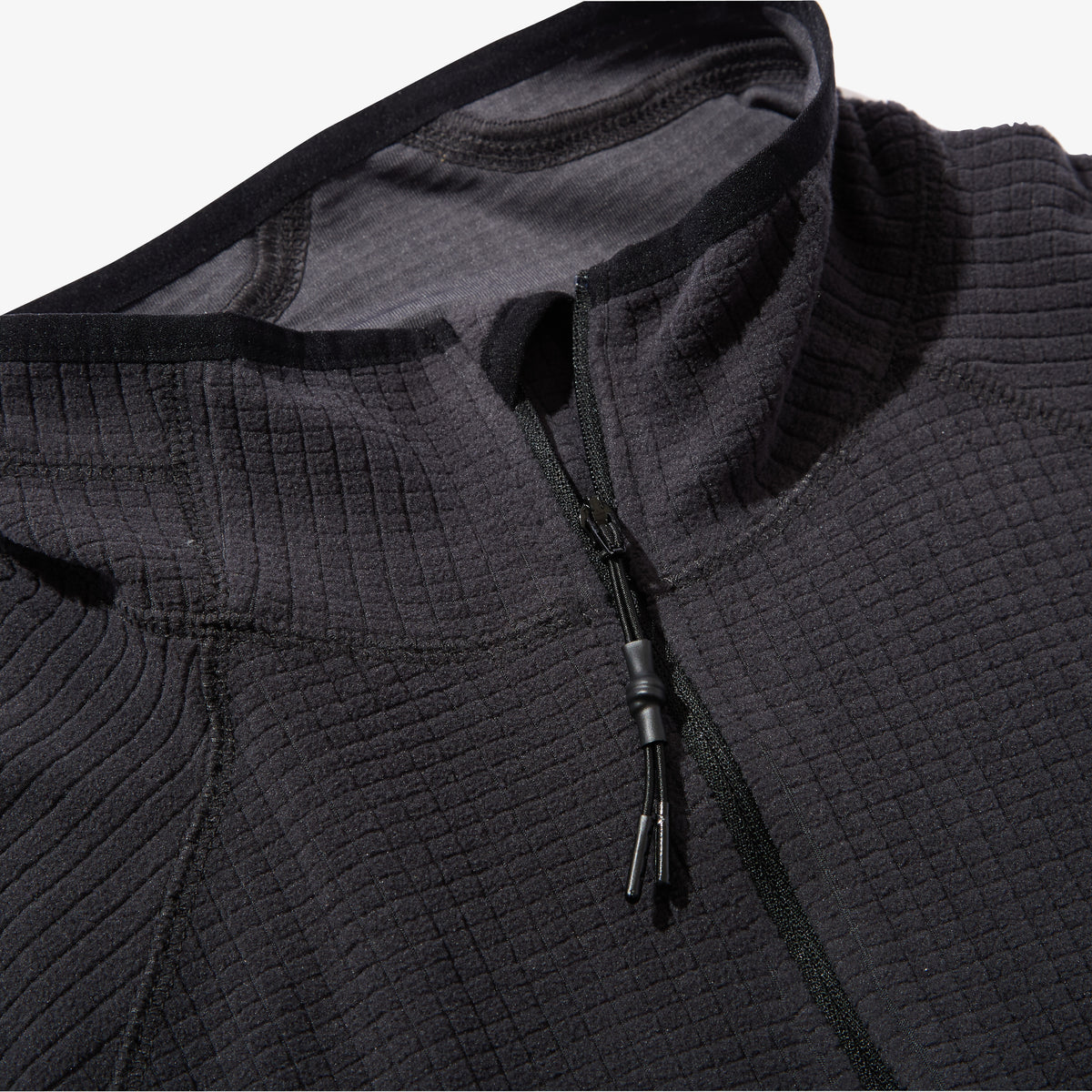 Grid Fleece Pullover (Black)