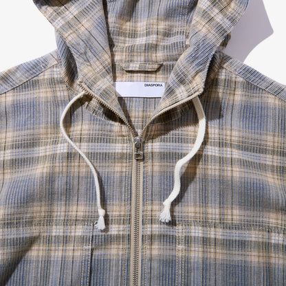 Hooded Corduroy Shirt (Blue)