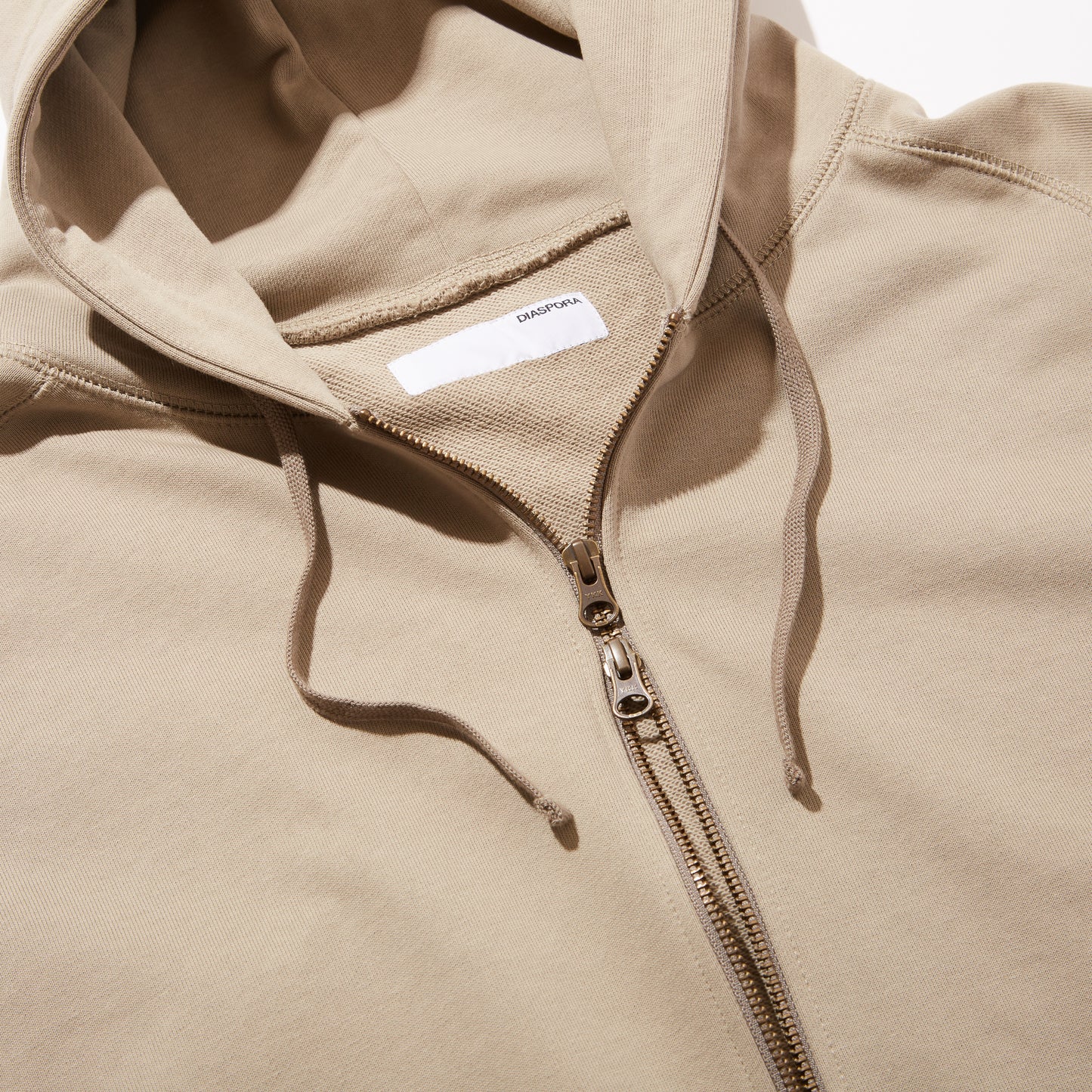 Double Pocket Full Zip Hooded Sweatshirt (Taupe)
