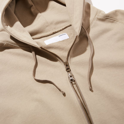 Double Pocket Full Zip Hooded Sweatshirt (Taupe)