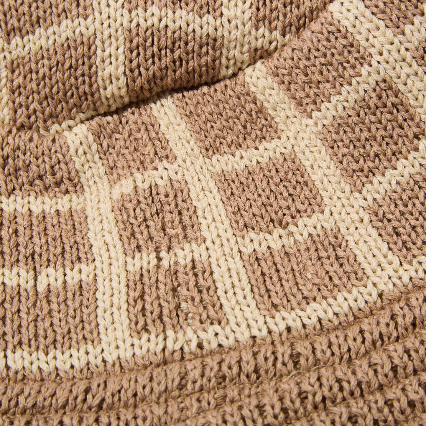 Grid Knit Bucket Hat (Taupe)