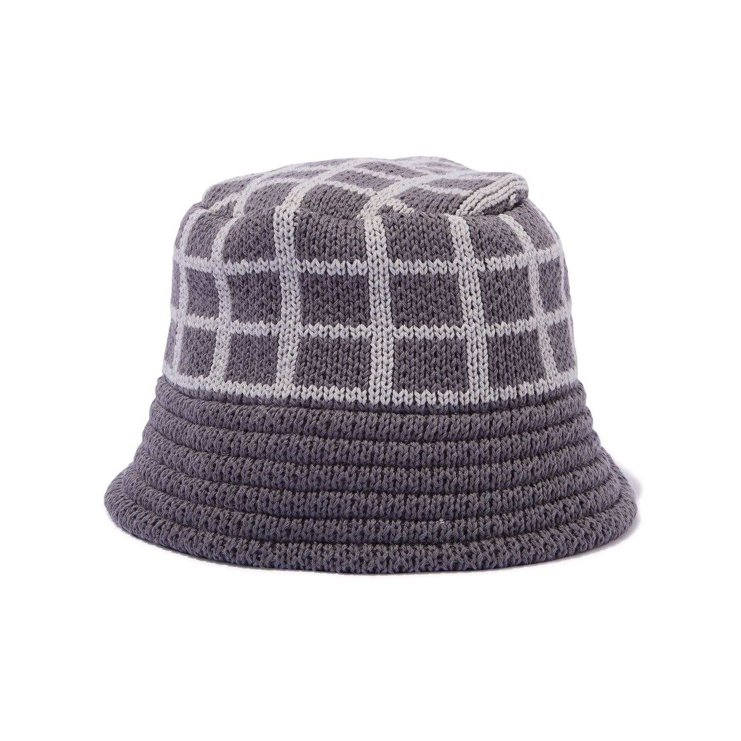 Grid Knit Bucket Hat (Charcoal)