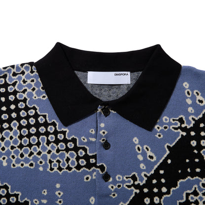 Brushed Terrain Knit Polo (Blue)