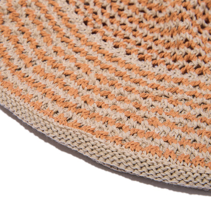 Cotton Croche Knit Hat (Orange)