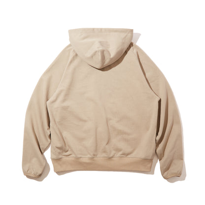 Double Pocket Full Zip Hooded Sweatshirt (Taupe)
