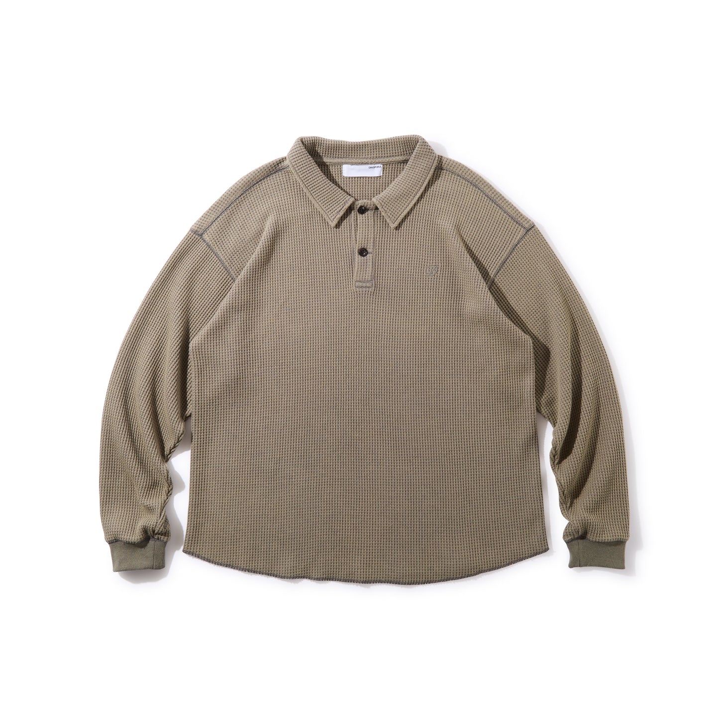Waffle L/S Polo (Stone)