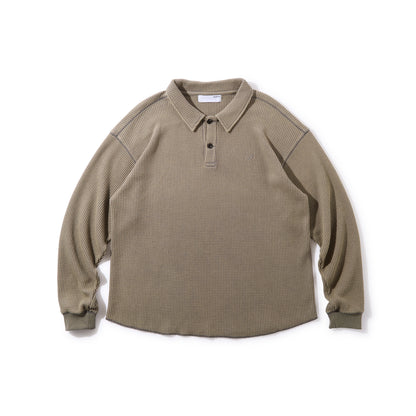 Waffle L/S Polo (Stone)