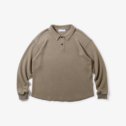 Waffle L/S Polo (Stone)