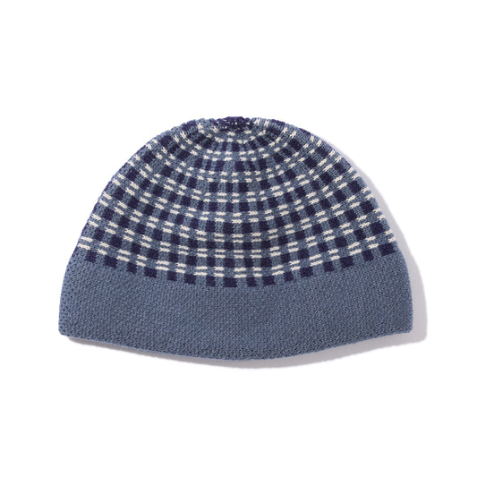 Checkered Single Beanie (Blue)