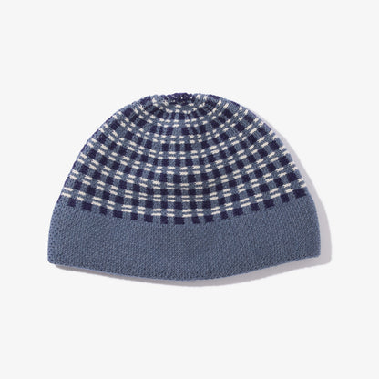 Checkered Single Beanie (Blue)