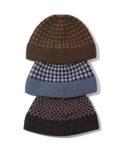 Checkered Single Beanie (Blue)