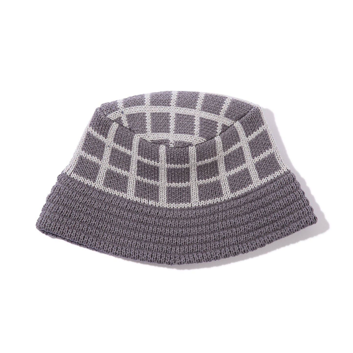 Grid Knit Bucket Hat (Charcoal)