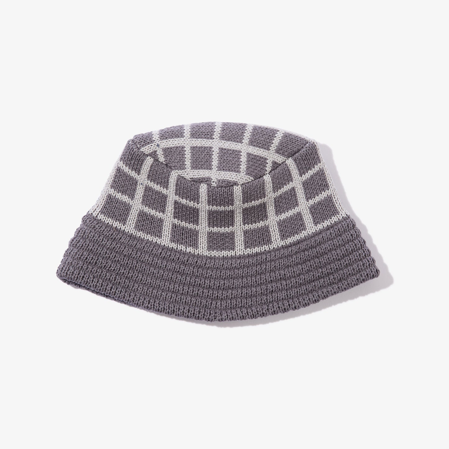 Grid Knit Bucket Hat (Charcoal)