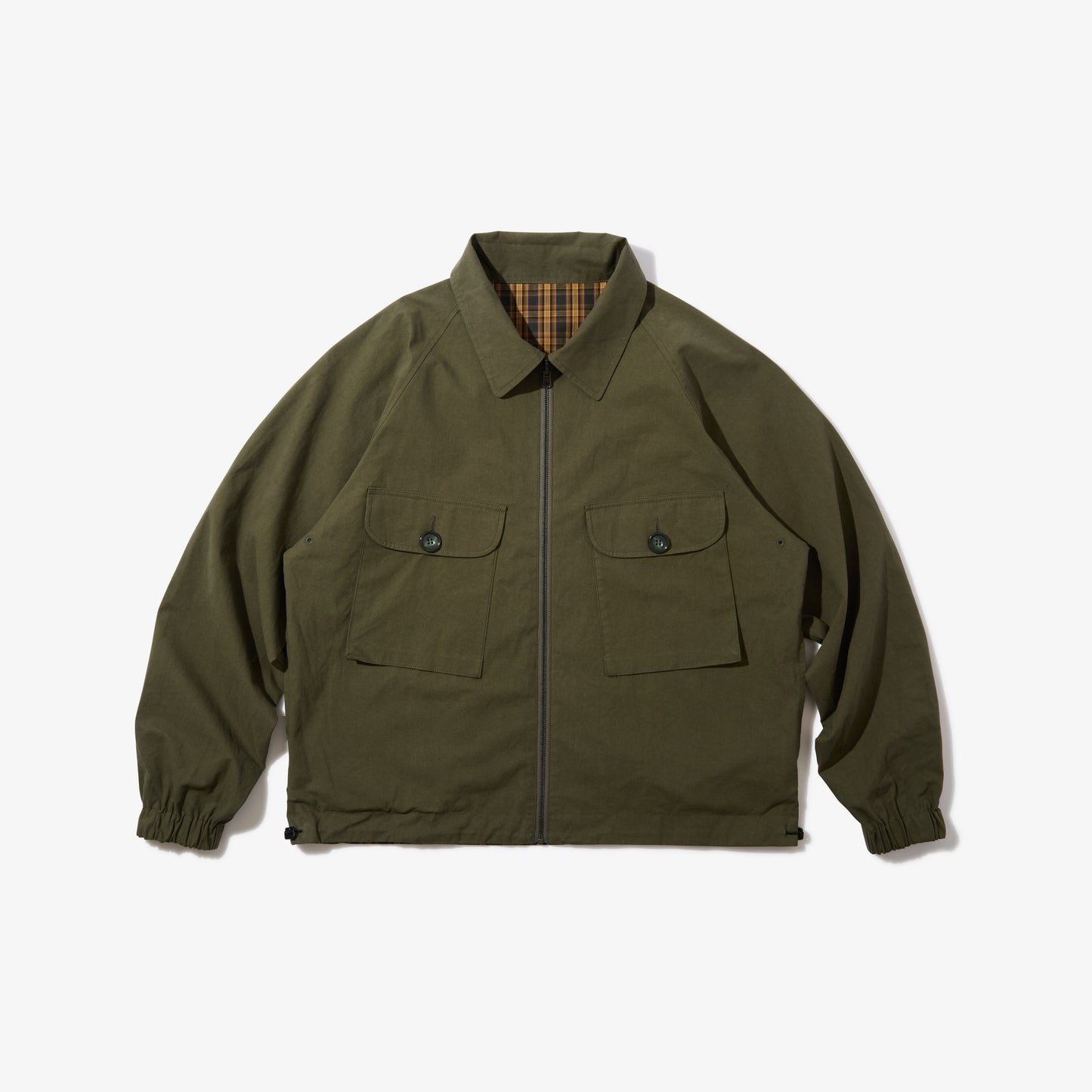 Utility Harrington Jacket (Olive & Plaid)