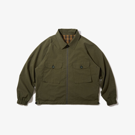 Utility Harrington Jacket (Olive & Plaid)
