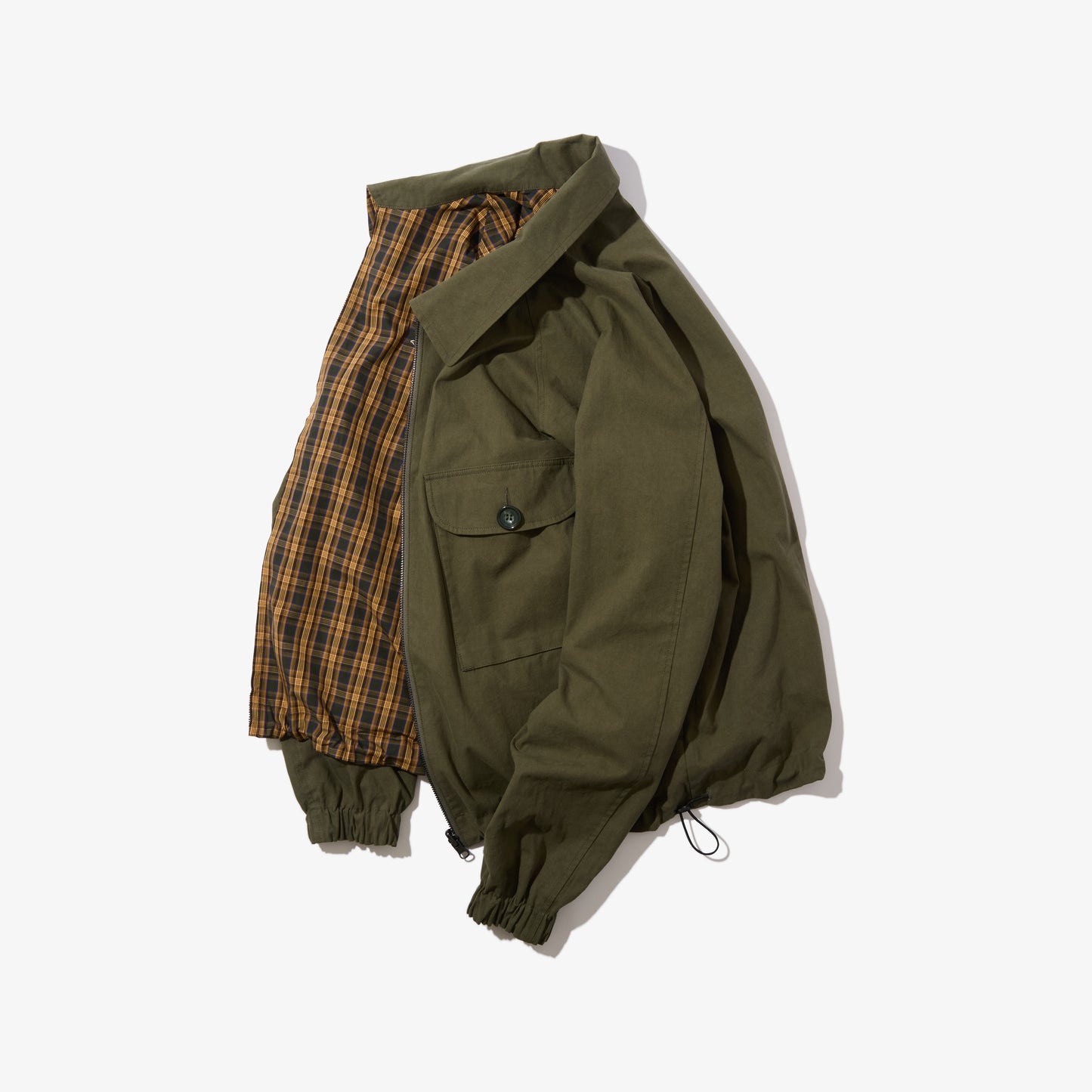 Utility Harrington Jacket (Olive & Plaid)