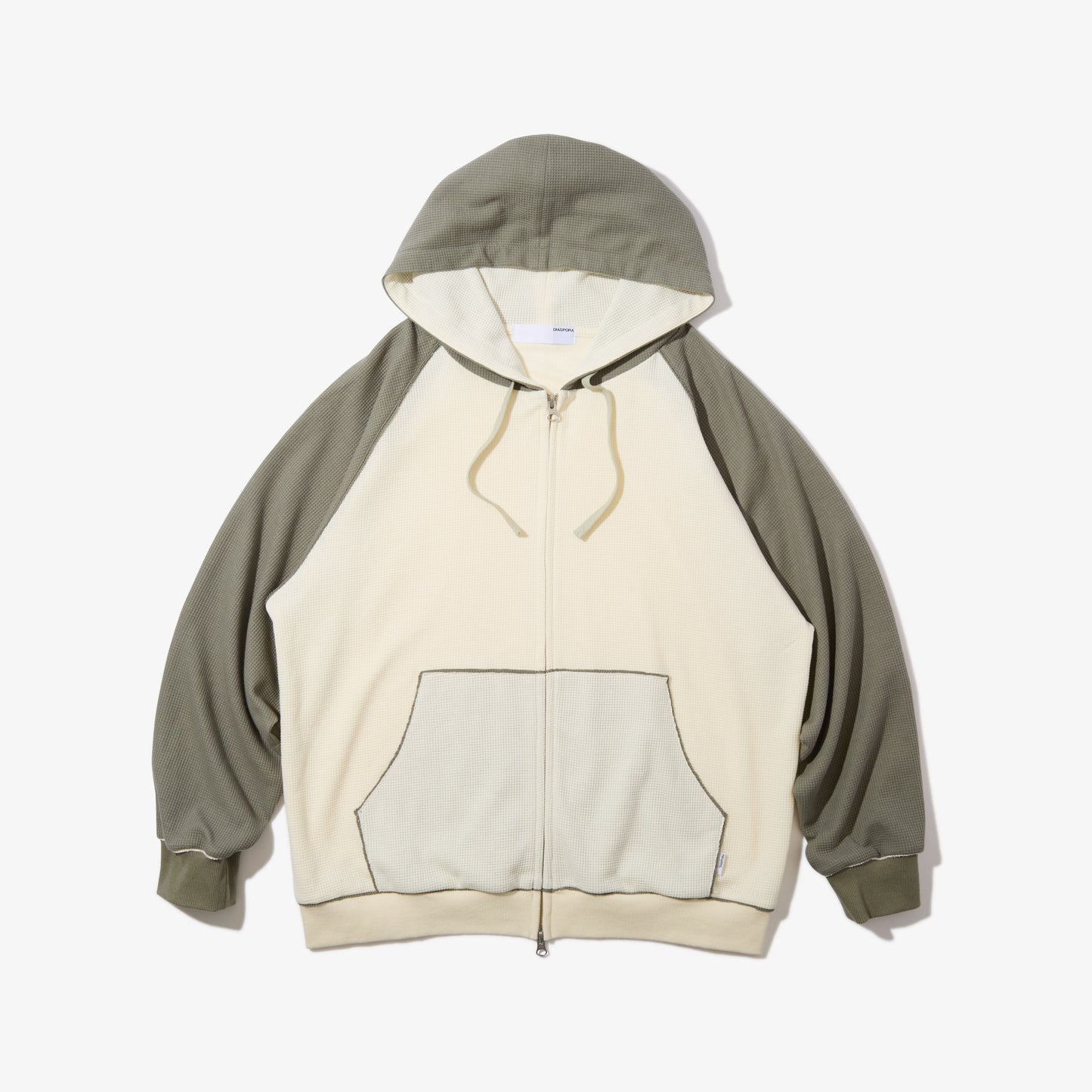 Full Zip Hooded Dry Waffle (Natural)