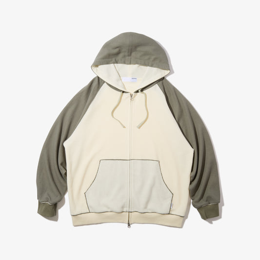 Full Zip Hooded Dry Waffle (Natural)