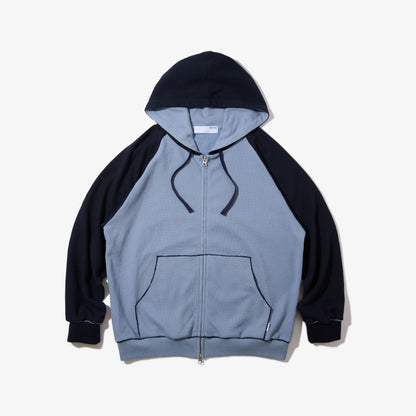 Full Zip Hooded Dry Waffle (Blue)