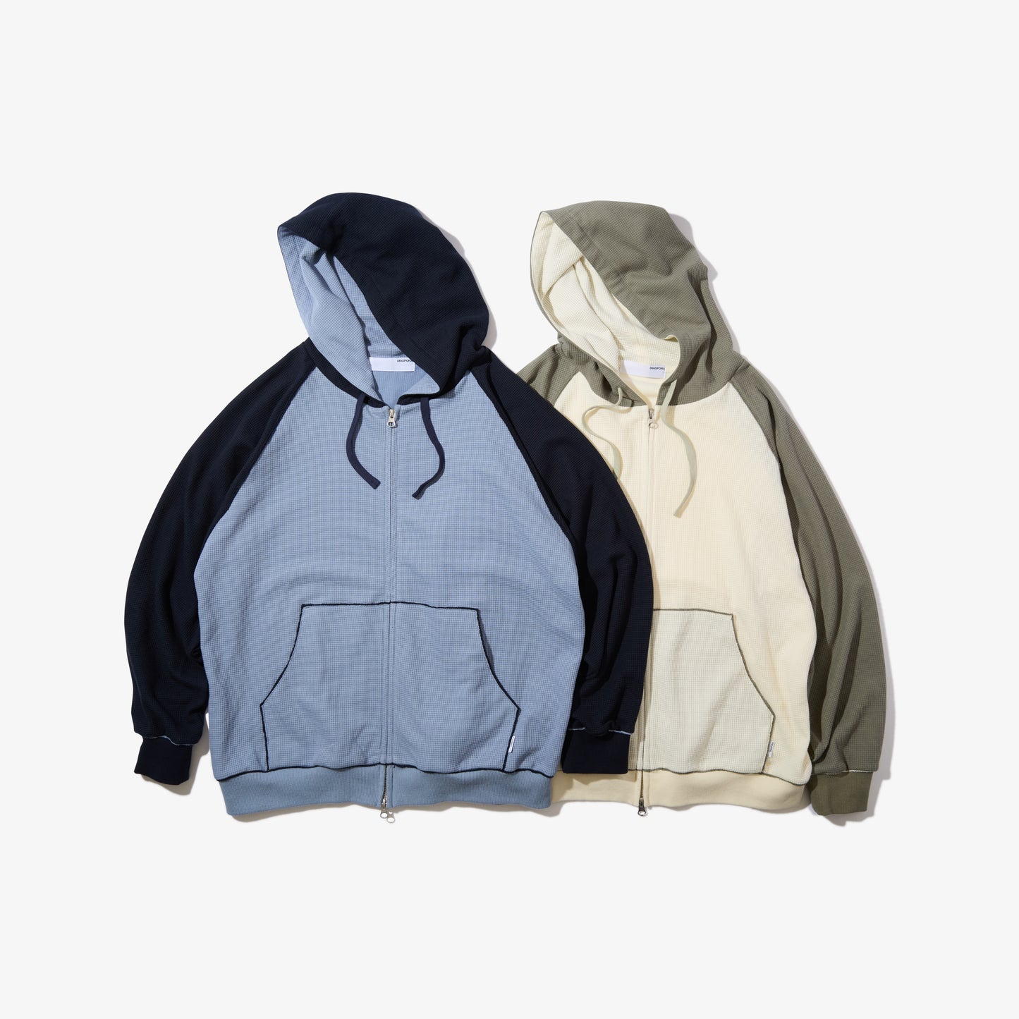Full Zip Hooded Dry Waffle (Blue)
