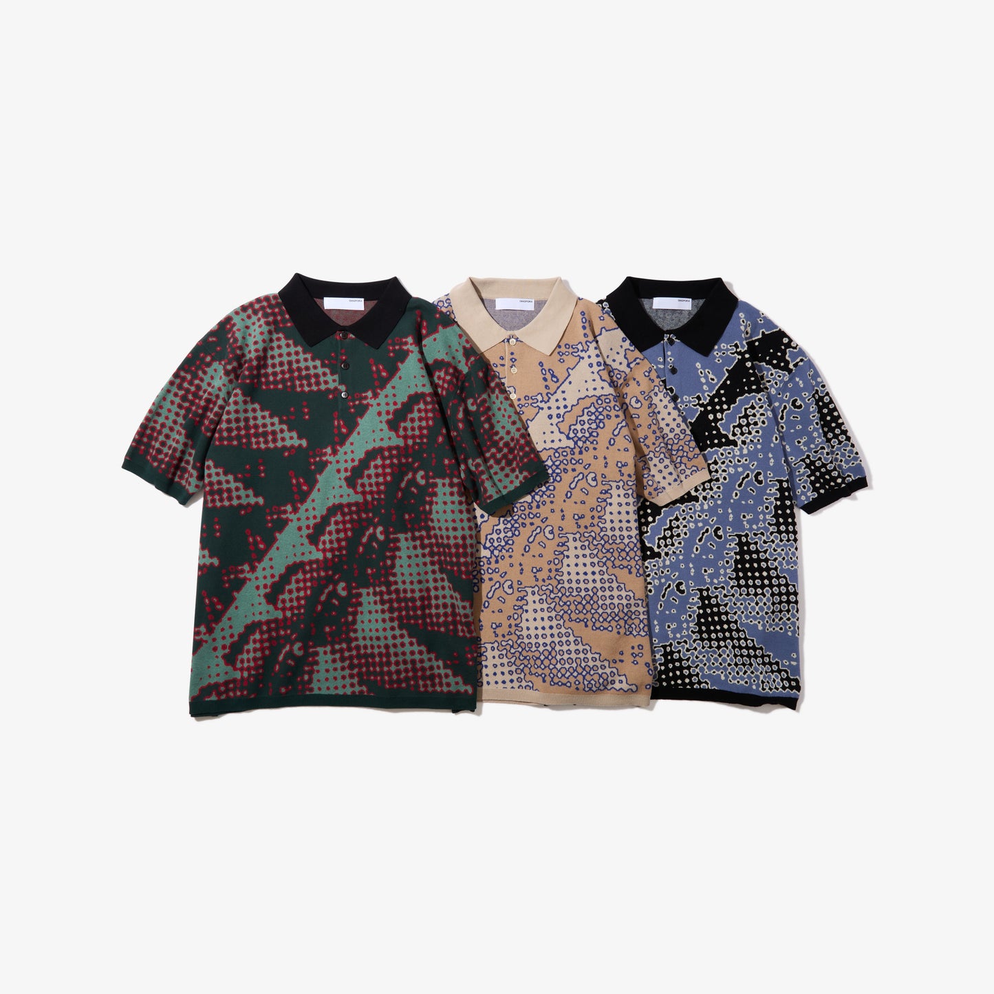Brushed Terrain Knit Polo (Blue)